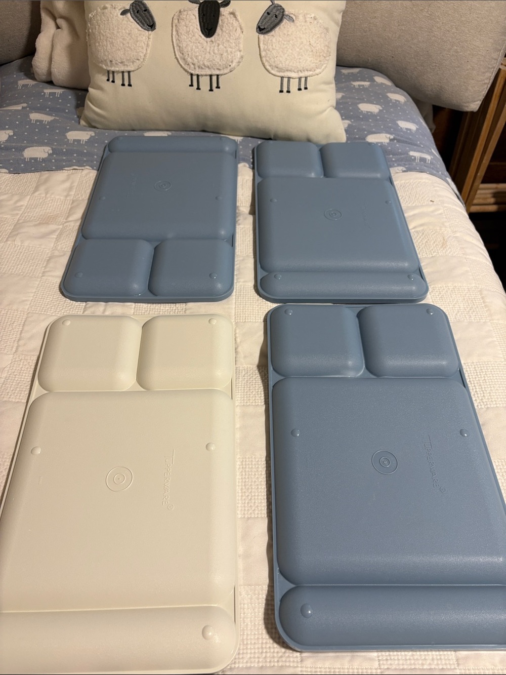 Tupperware Light Blue Four-Compartment Meal Tray - Picture 11 of 14